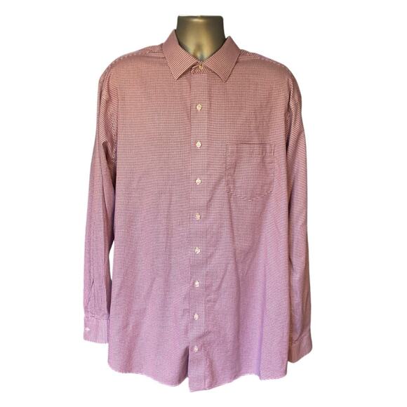 Synergy Performance Stretch Red and Blue Geometric Button Down Size 18.5 37/38 - Picture 1 of 7